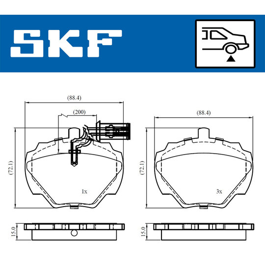 VKBP 90506 E - Bromsbeläggssats, skivbroms 