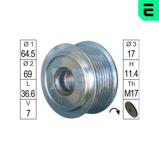 ZN5522 - Alternator Freewheel Clutch 