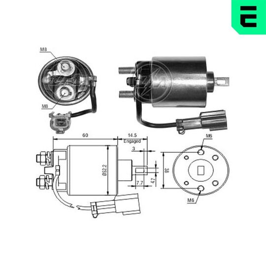 ZM1719 - Solenoid, startmotor 