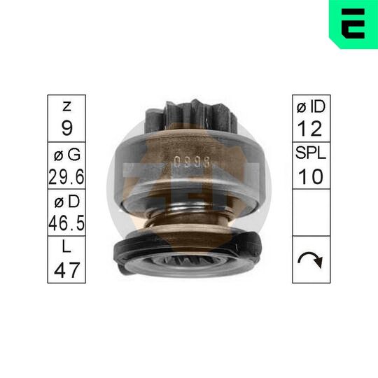 ZN0998 - Frihjulsväxel, startmotor 