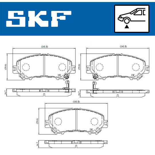 VKBP 80557 A - Bromsbeläggssats, skivbroms 