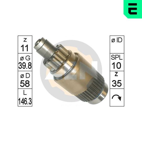 ZN1827 - Freewheel Gear, starter 