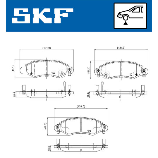 VKBP 80223 A - Piduriklotsi komplekt,ketaspidur 