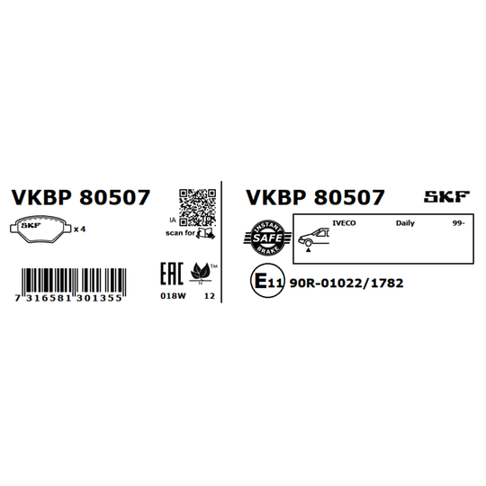 VKBP 80507 - Brake Pad Set, disc brake 