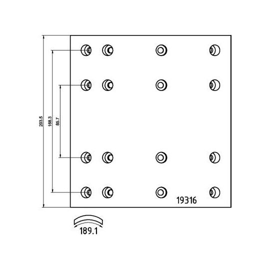 1931601 - Brake Lining Kit, drum brake 