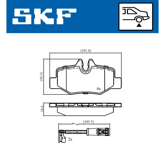 VKBP 90060 E - Piduriklotsi komplekt,ketaspidur 