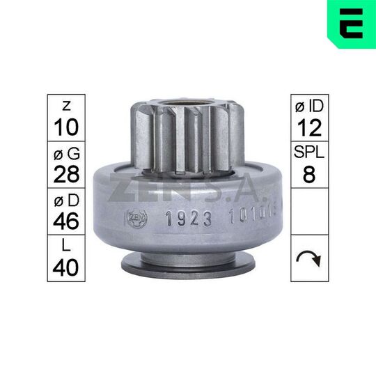 ZN1923 - Freewheel Gear, starter 