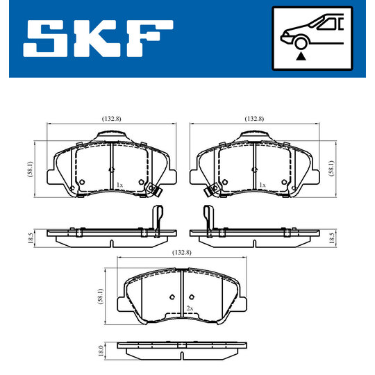 VKBP 80268 A - Piduriklotsi komplekt,ketaspidur 