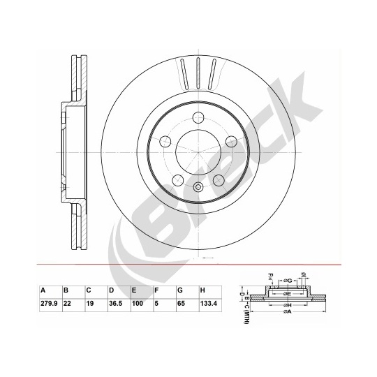 BR 303 VA100 - Bromsskiva 