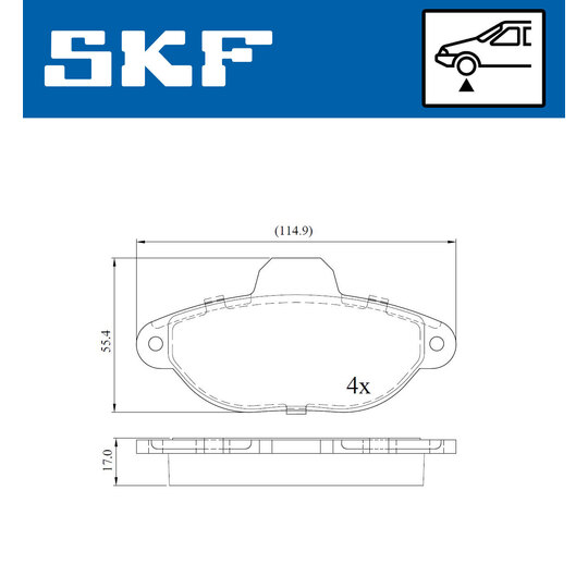 VKBP 80087 E - Bromsbeläggssats, skivbroms 