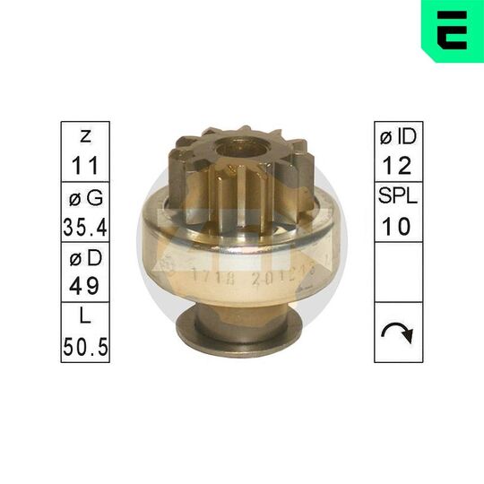 ZN1718 - Freewheel Gear, starter 