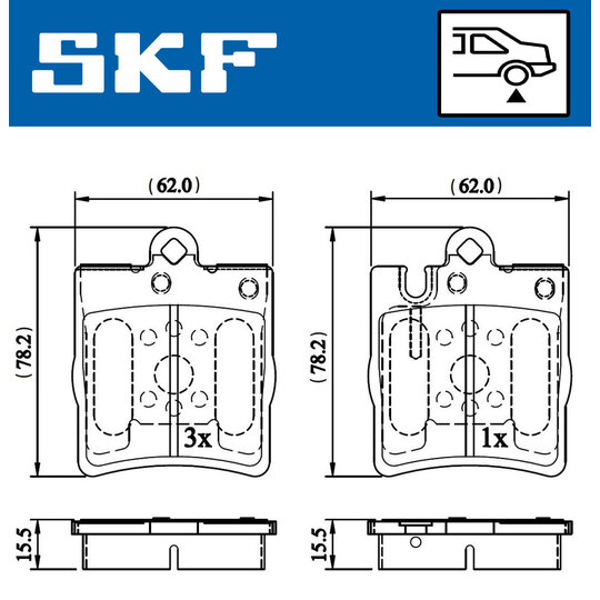 VKBP 90199 - Piduriklotsi komplekt,ketaspidur 