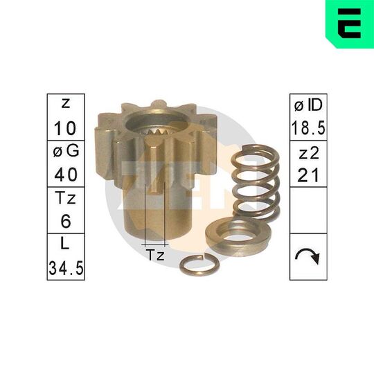 ZN12957 - Pinion, starter 