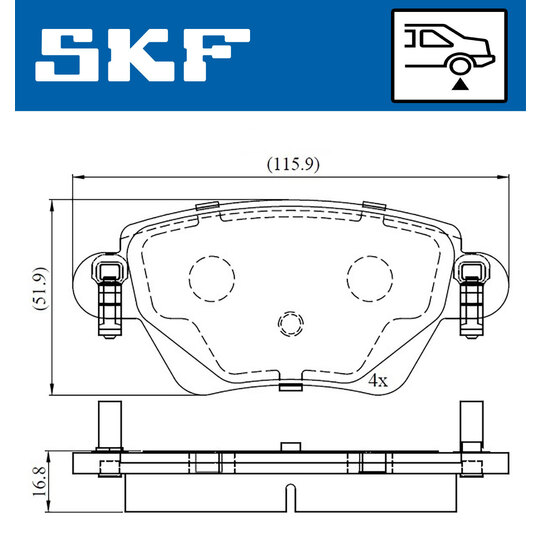 VKBP 90170 - Piduriklotsi komplekt,ketaspidur 