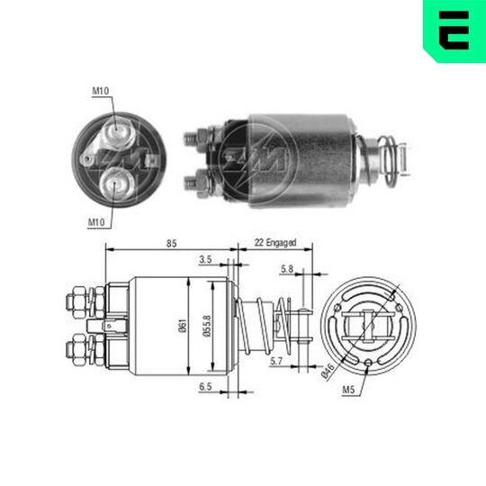 ZM657 - Solenoid, startmotor 