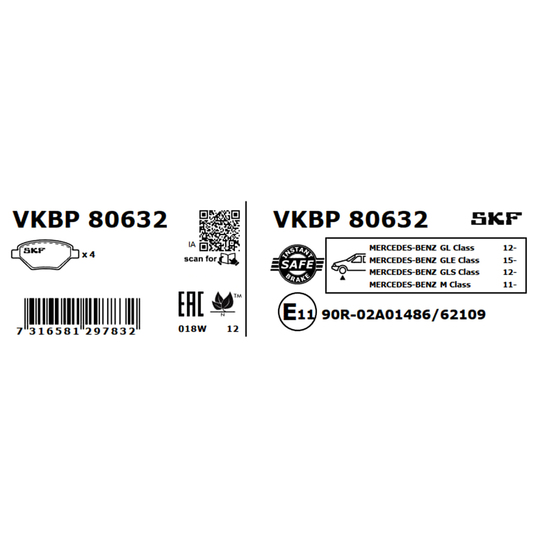 VKBP 80632 - Brake Pad Set, disc brake 