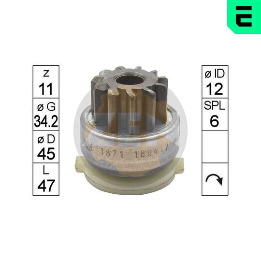 ZN1871 - Freewheel Gear, starter 