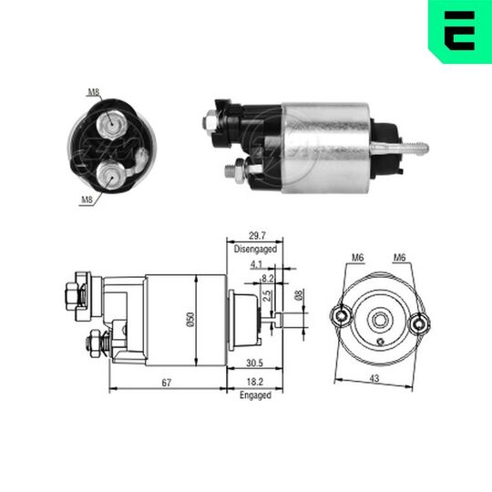 ZM2705 - Solenoid, startmotor 