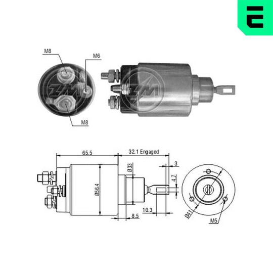 ZM977 - Solenoid, startmotor 