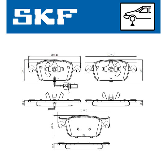 VKBP 80250 E - Bromsbeläggssats, skivbroms 