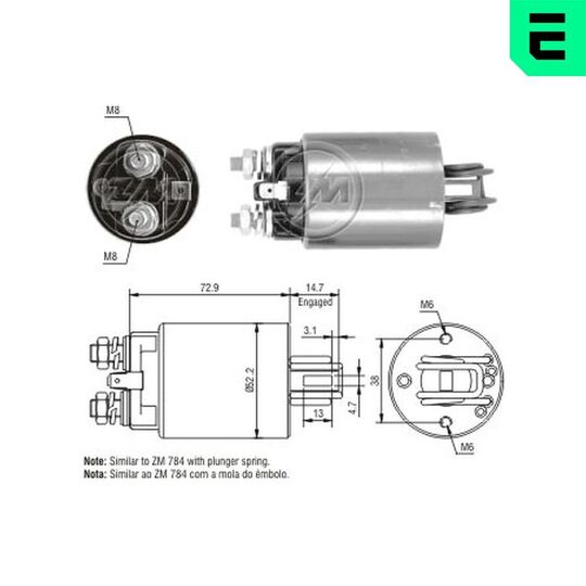 ZM1784 - Solenoid Switch, starter 