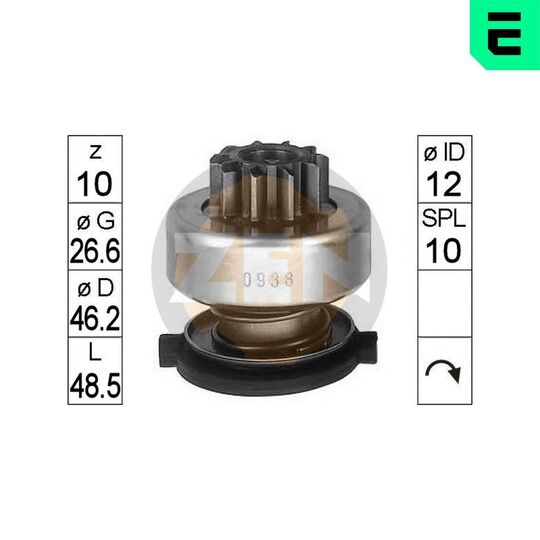 ZN0938 - Freewheel Gear, starter 