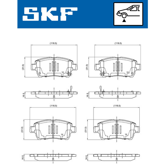 VKBP 80382 A - Bromsbeläggssats, skivbroms 