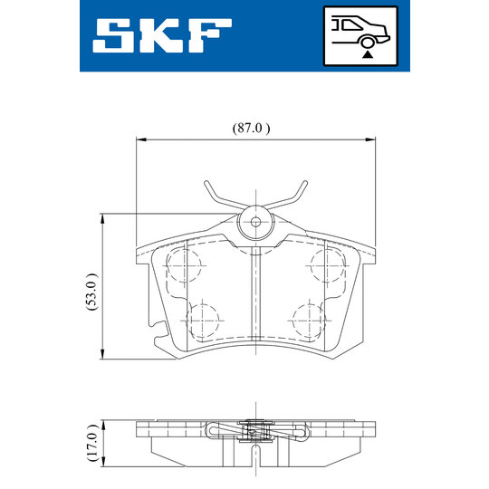 VKBP 90440 E - Piduriklotsi komplekt,ketaspidur 