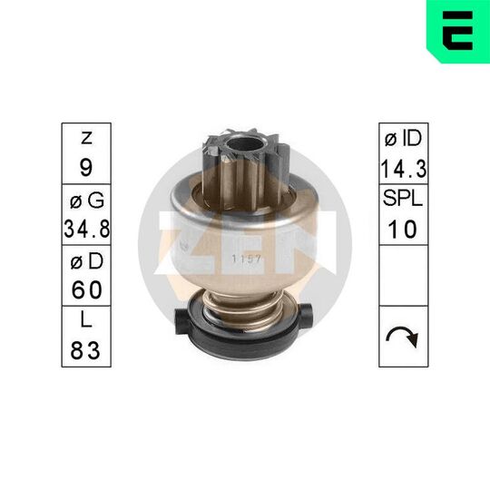 ZN1157 - Freewheel Gear, starter 