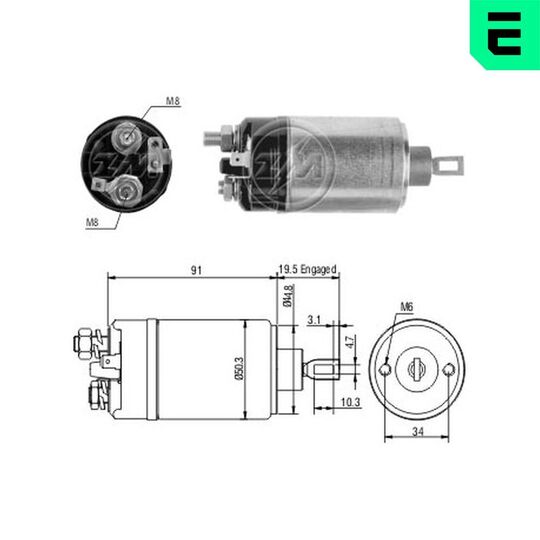 ZM521 - Solenoid Switch, starter 