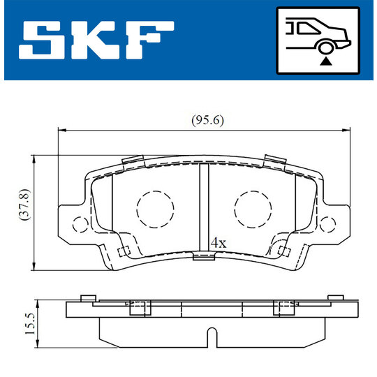 VKBP 90208 A - Piduriklotsi komplekt,ketaspidur 