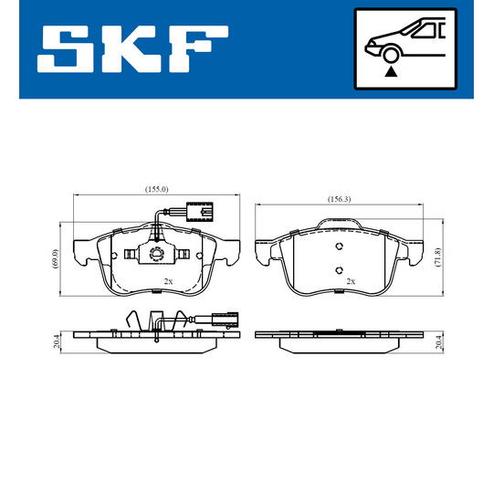 VKBP 80487 E - Bromsbeläggssats, skivbroms 