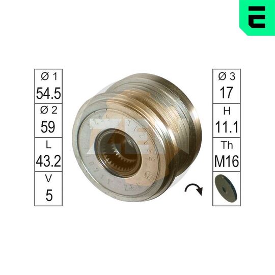 ZN5525 - Alternator Freewheel Clutch 