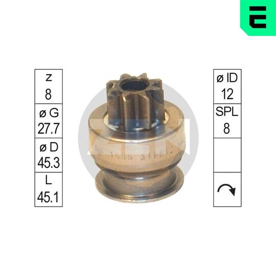 ZN1695 - Freewheel Gear, starter 