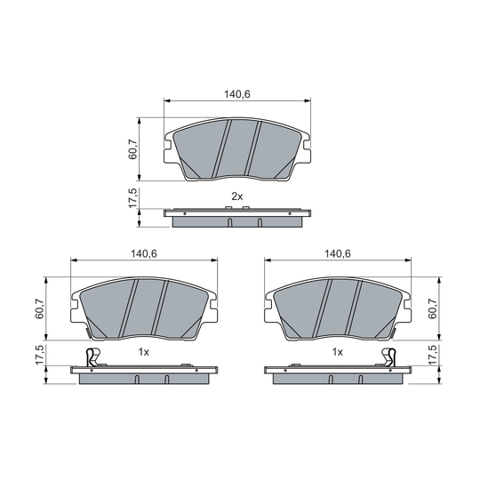 0 986 460 076 - Brake Pad Set, disc brake 