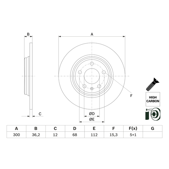 0 986 479 E33 - Brake Disc 