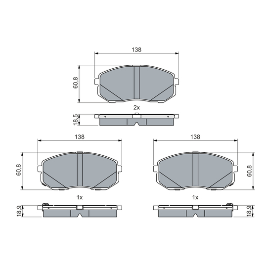 0 986 460 077 - Brake Pad Set, disc brake 