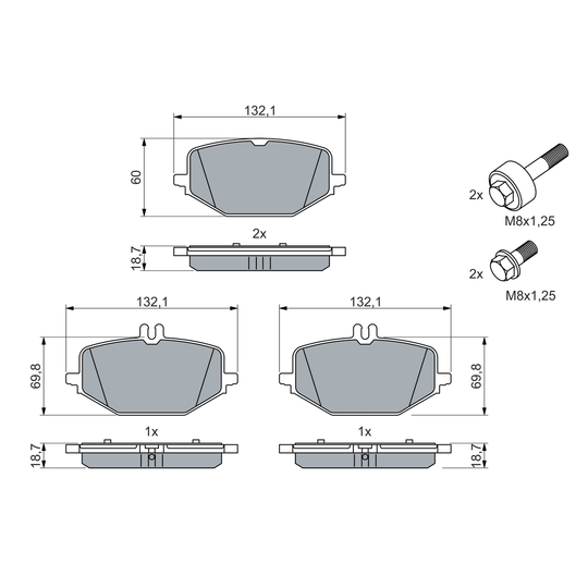 0 986 460 023 - Brake Pad Set, disc brake 