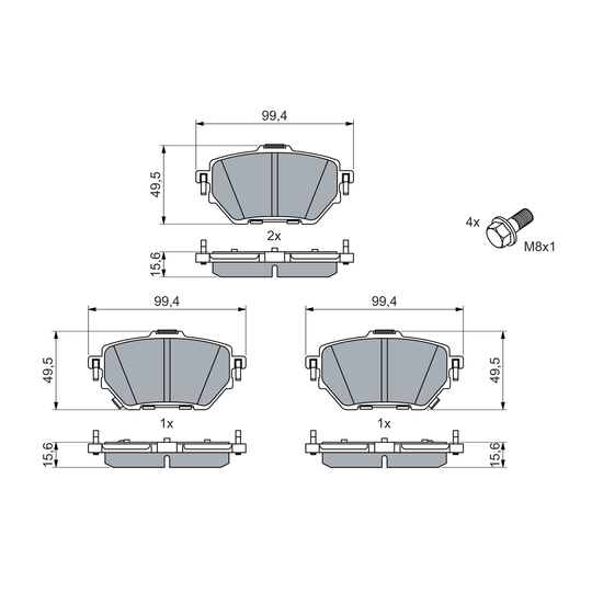 0 986 460 066 - Brake Pad Set, disc brake 