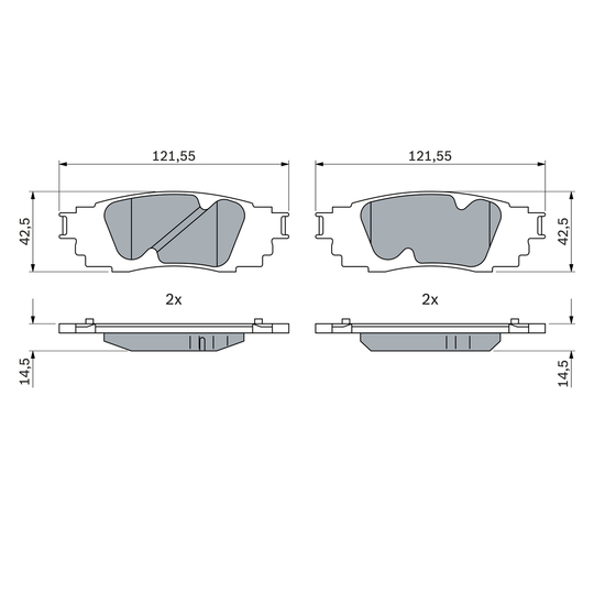 0 986 424 912 - Brake Pad Set, disc brake 