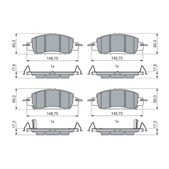 0 986 460 017 - Brake Pad Set, disc brake 