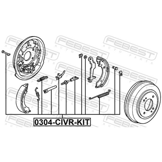 0304-CIVR-KIT - Accessory Kit, parking brake shoes 