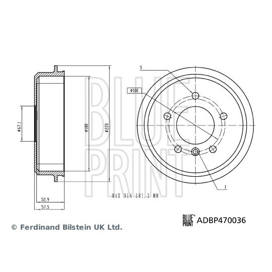 ADBP470036 - Brake Drum 