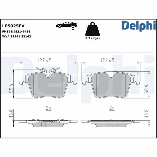 LP5025EV - Brake Pad Set, disc brake 