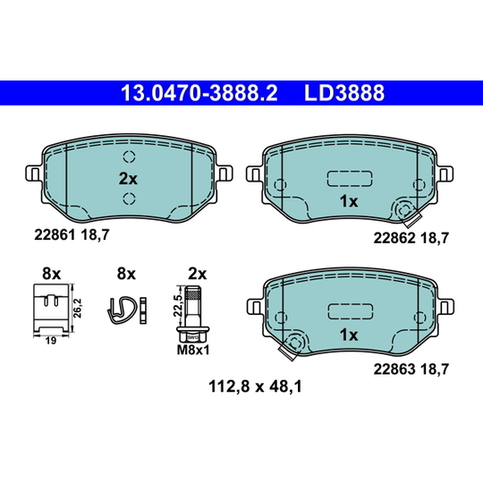 13.0470-3888.2 - Brake Pad Set, disc brake 