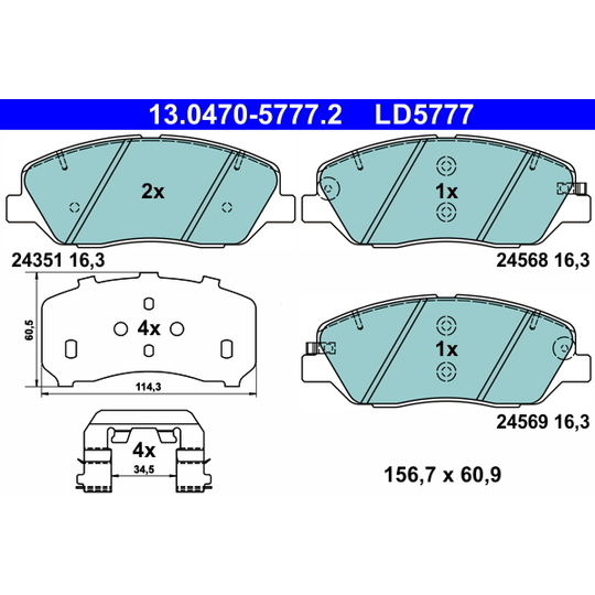 13.0470-5777.2 - Brake Pad Set, disc brake 