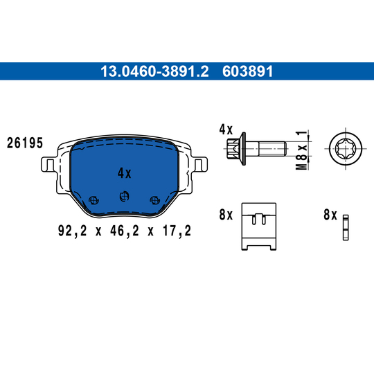 13.0460-3891.2 - Brake Pad Set, disc brake 