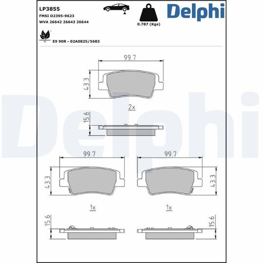 LP3855 - Brake Pad Set, disc brake 