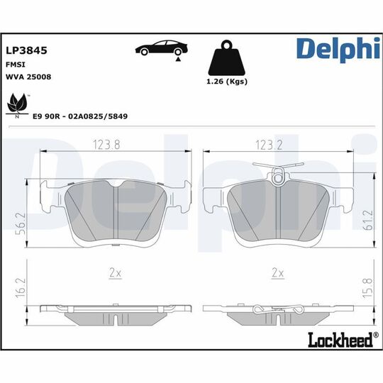 LP3845 - Brake Pad Set, disc brake 