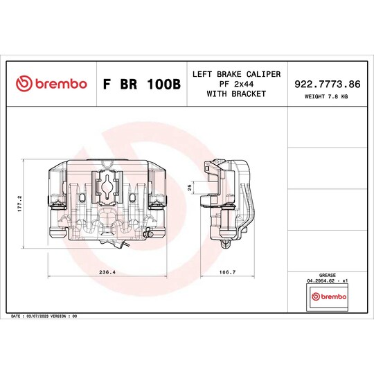 F BR 100B - Brake Caliper 